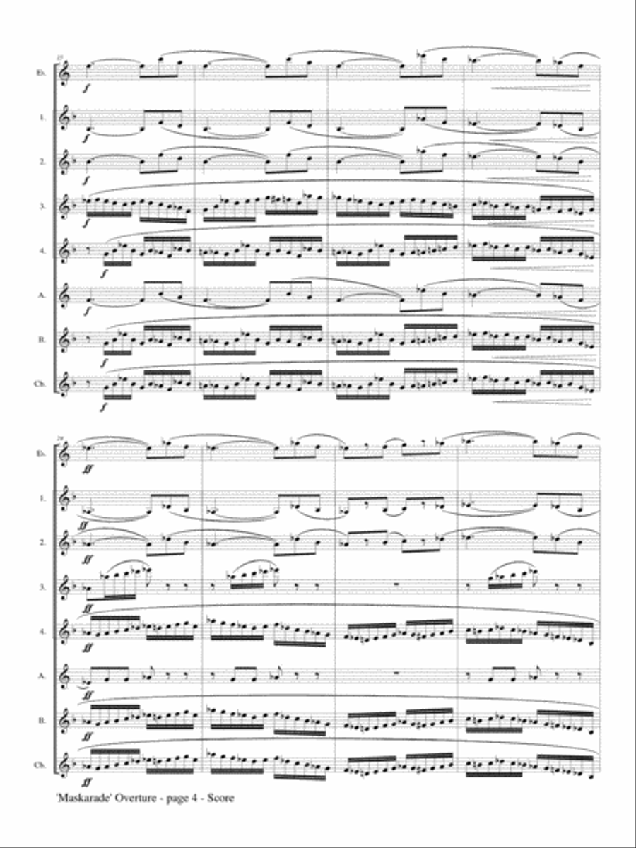 Overture to 'Maskarade' for Clarinet Choir Clarinet Choir scores gallery preview page 3