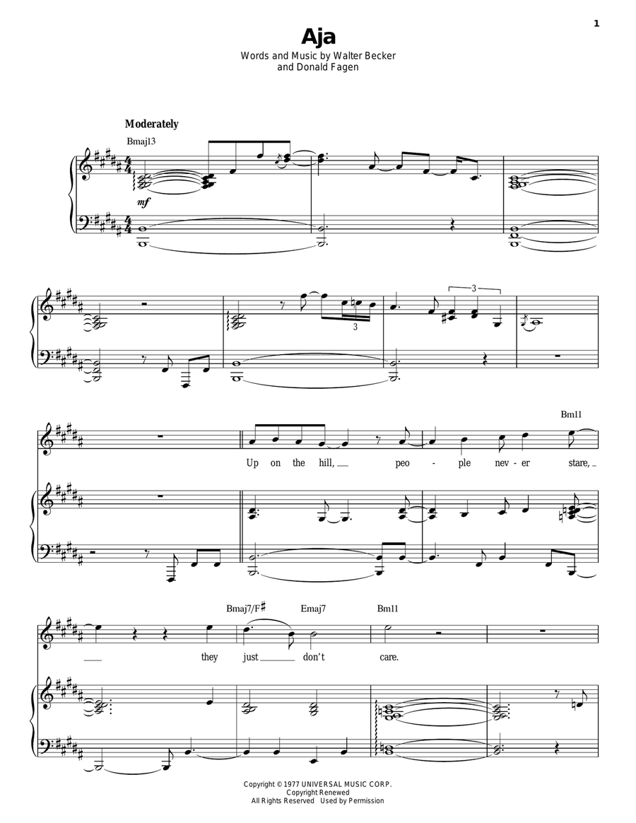 Aja Aja Piano, Vocal scores gallery preview page 1