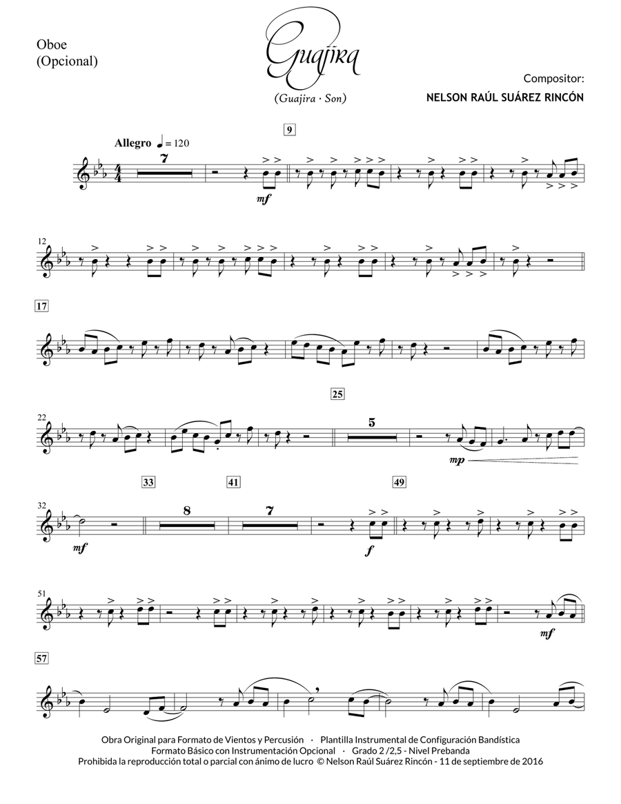GUAJIRA (parts) Concert Band scores gallery preview page 3