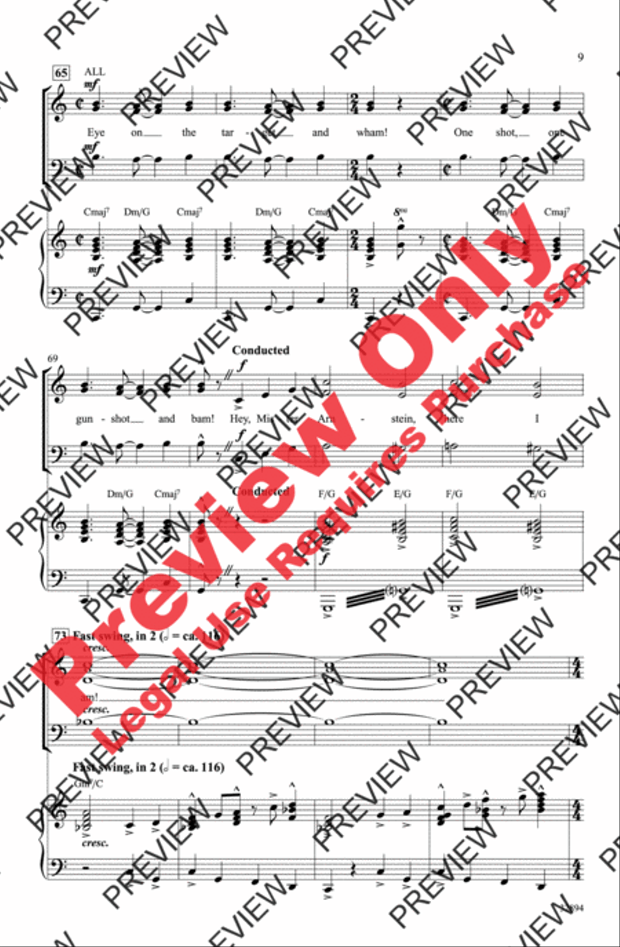 Don't Rain on My Parade 3-Part scores gallery preview page 9