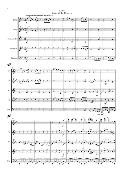 Tchaikovsky: The Seasons Op.37a “Summer” (Jun, Jul, Aug) - wind quintet image number null