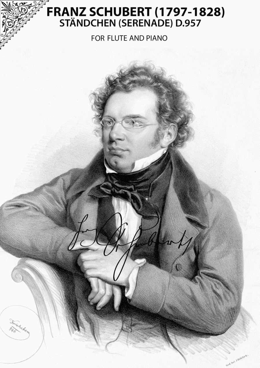 Franz Schubert - Ständchen (Serenade) D.957 for Flute and Piano Flute Solo scores gallery preview page 1
