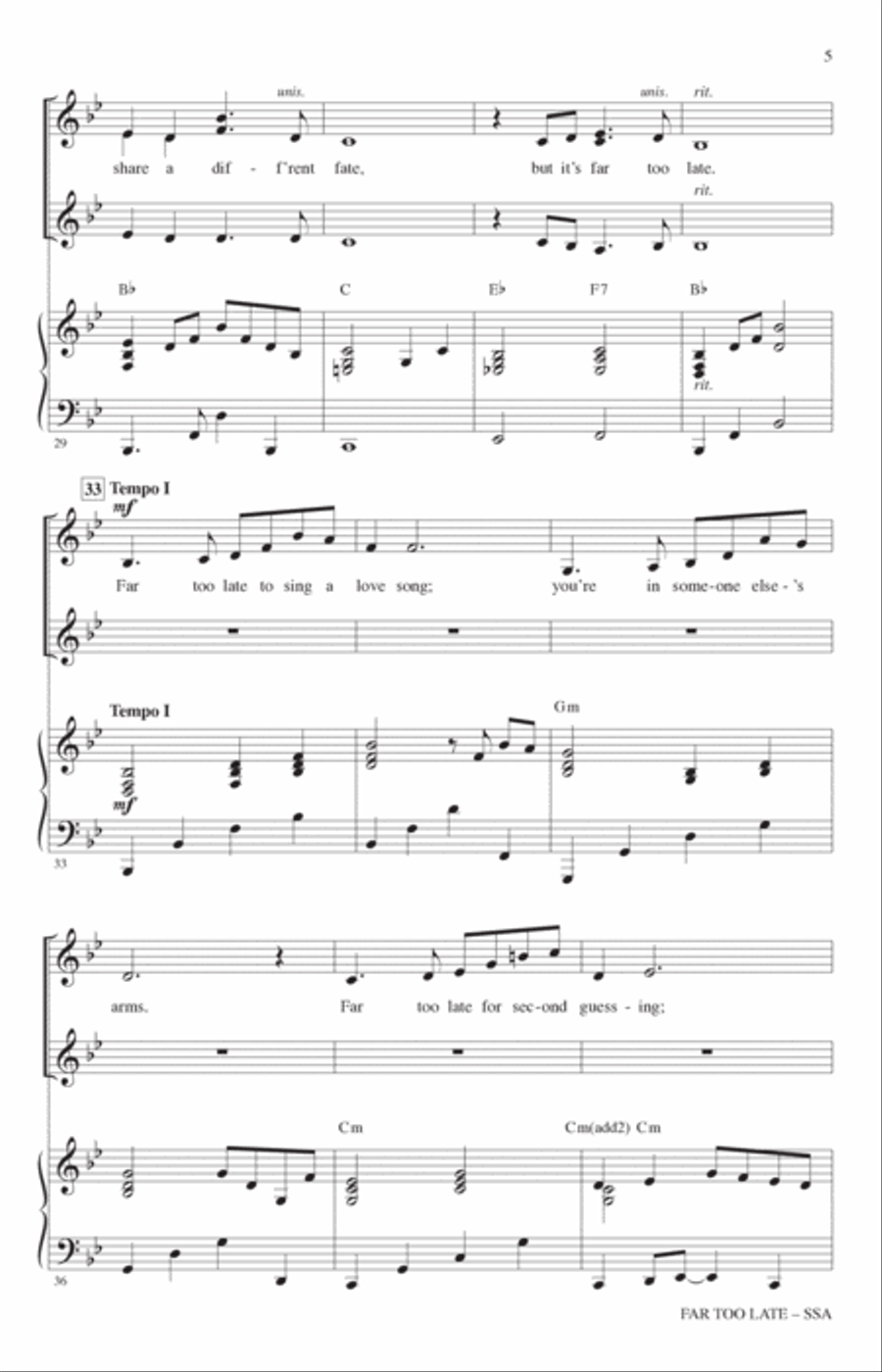 Far Too Late (from Cinderella) (arr. Mac Huff) SSA scores gallery preview page 4