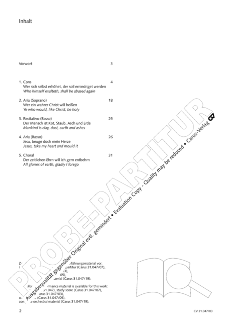 Who himself exalteth shall be abased again (Wer sich selbst erhohet, der soll erniedriget werden) 4-Part scores gallery preview page 3