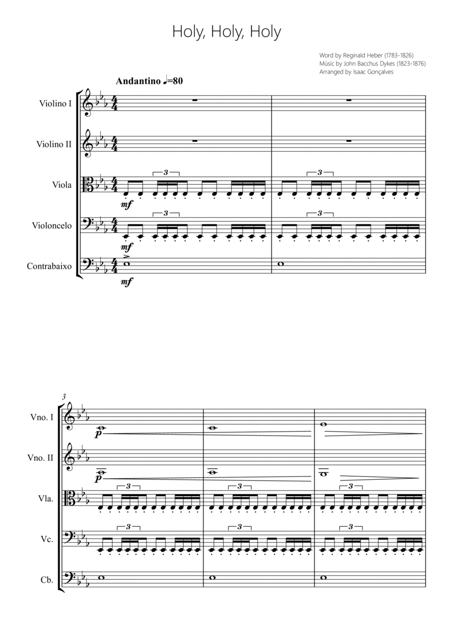 Holy Holy Holy - Score Only String Orchestra scores gallery preview page 1