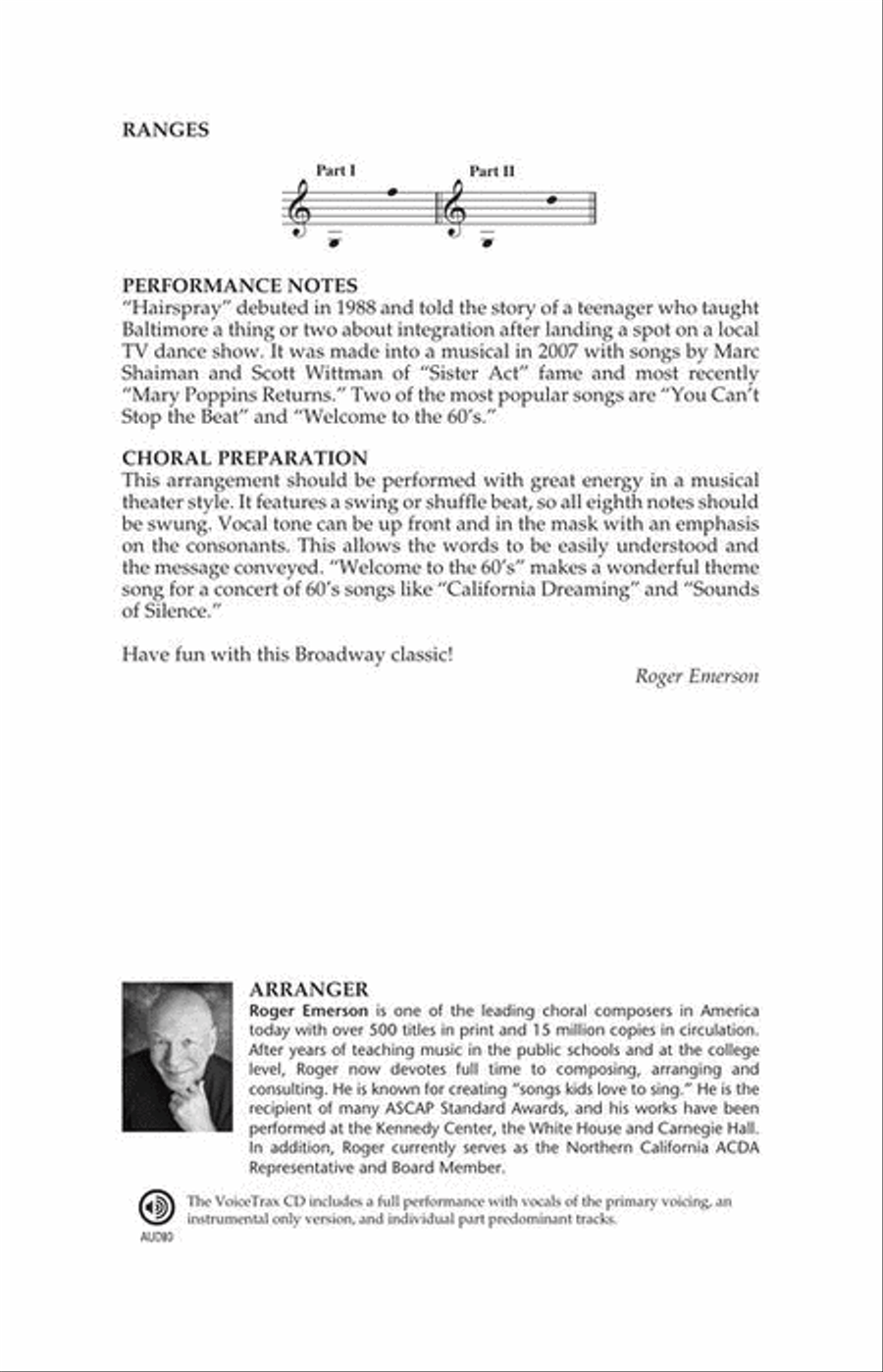 Welcome To The 60's (from Hairspray) 2-Part scores gallery preview page 3