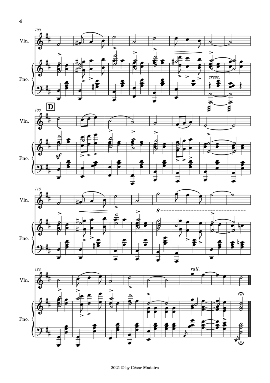 Pomp and Circumstance No.1 - Violin and Piano (Full Score and Parts) Violin Solo scores gallery preview page 5