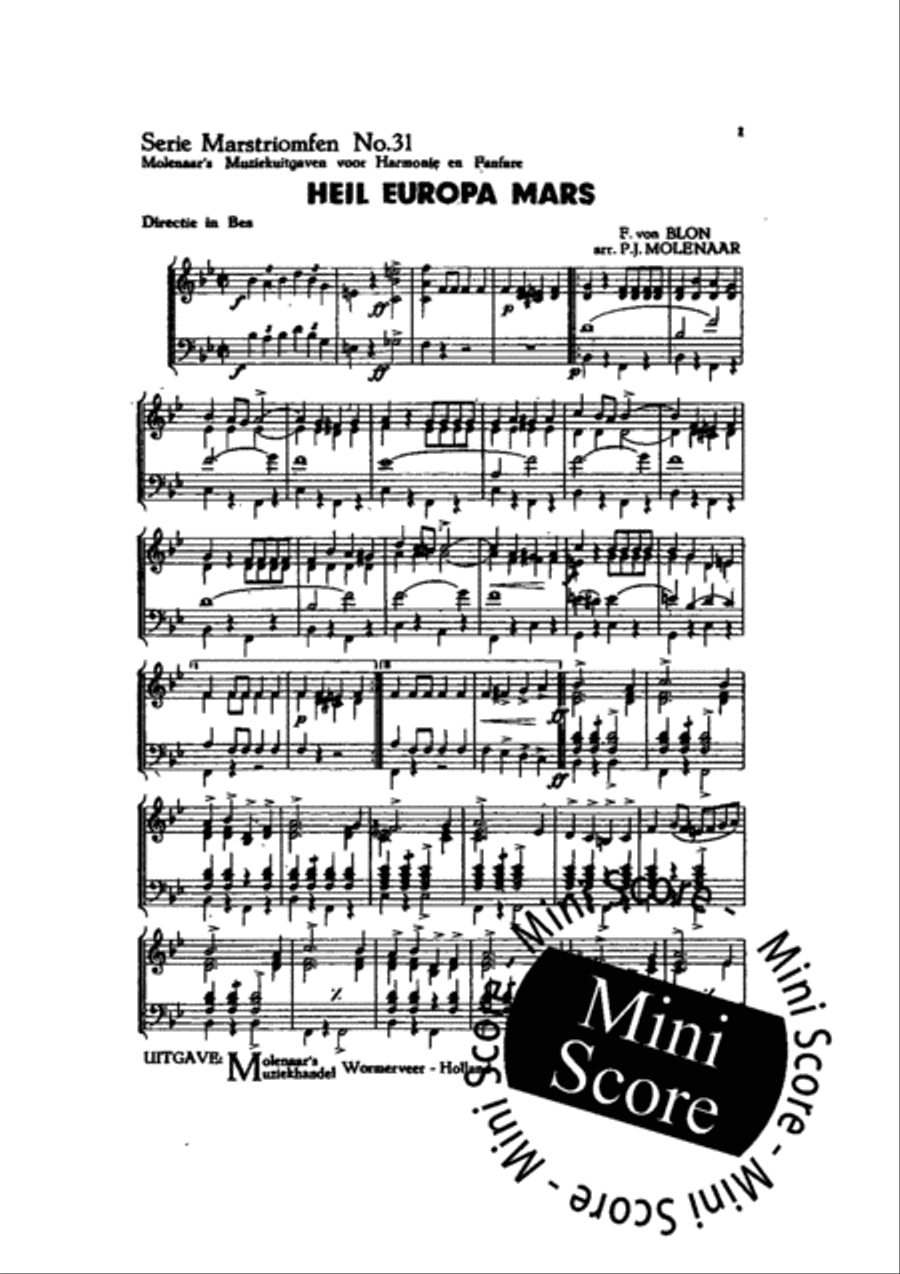 Heil Europa Mars Fanfare Band scores gallery preview page 5