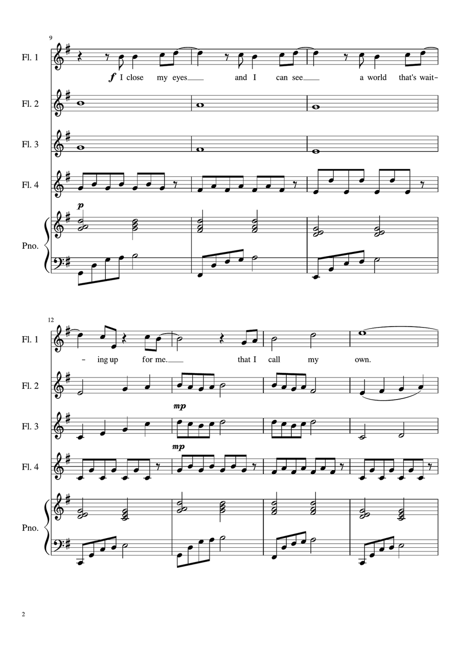 A Million Dreams Woodwind Quartet scores gallery preview page 2