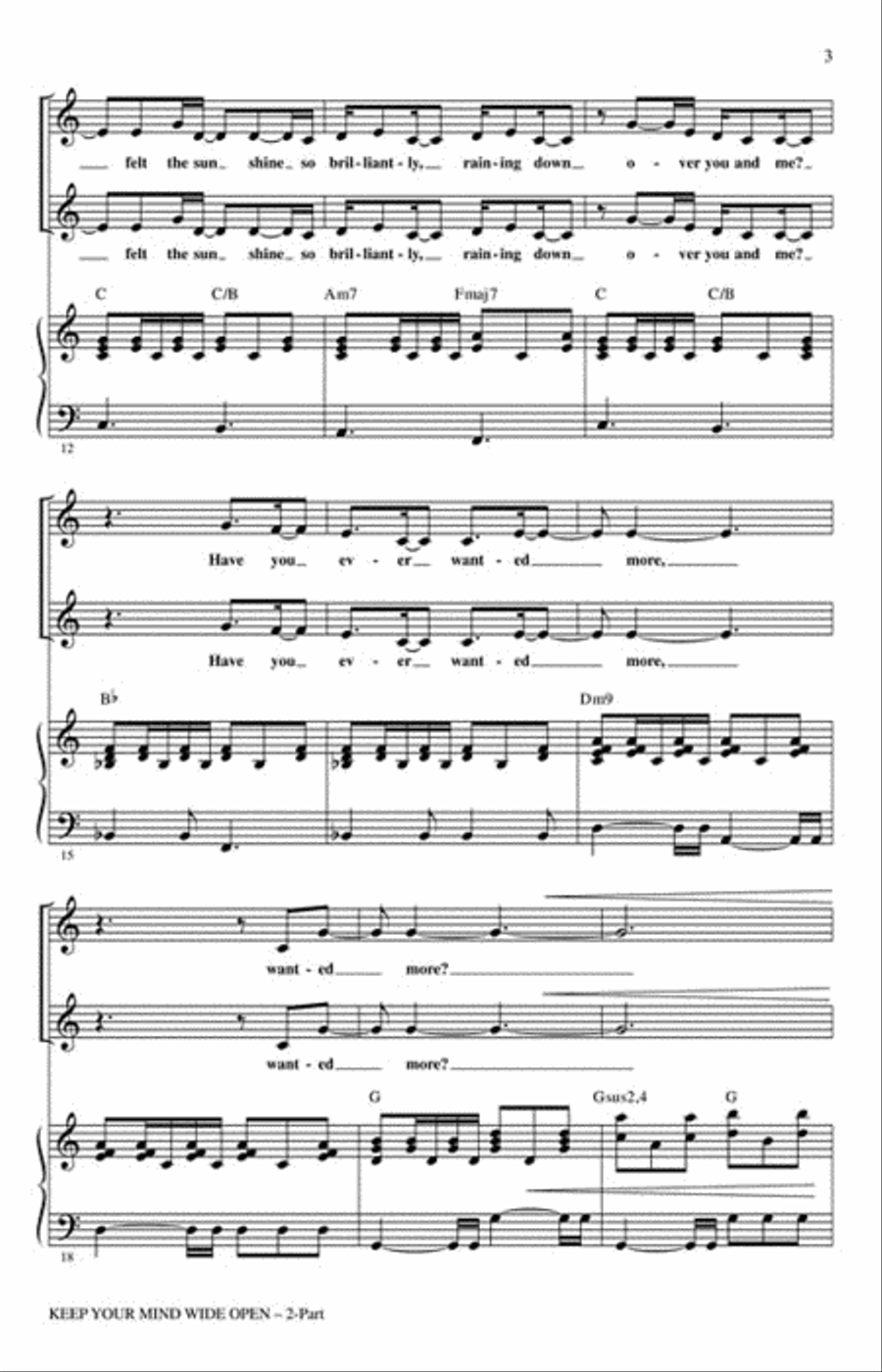Keep Your Mind Wide Open Keep Your Mind Wide Open 2-Part scores gallery preview page 3
