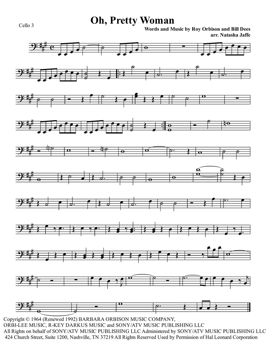 Oh, Pretty Woman Oh, Pretty Woman String Quartet scores gallery preview page 3