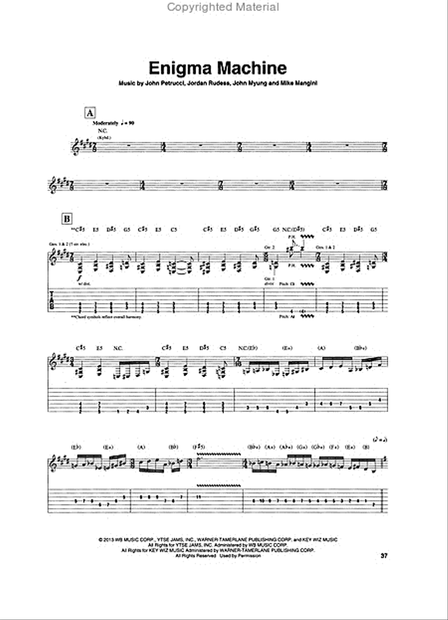 Dream Theater Guitar Tablature scores gallery preview page 5