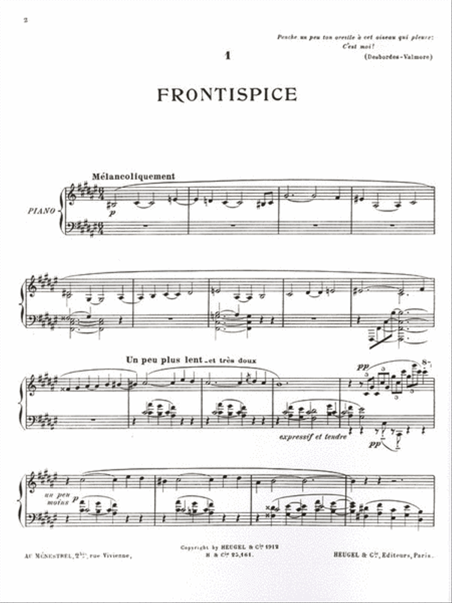 Le Rossignol Eperdu, Poemes Pour Piano (en 2 Volumes) Volume 1 (i. Premiere Suit Piano Solo scores gallery preview page 2