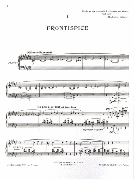 Le Rossignol Eperdu, Poemes Pour Piano (en 2 Volumes) Volume 1 (i. Premiere Suit