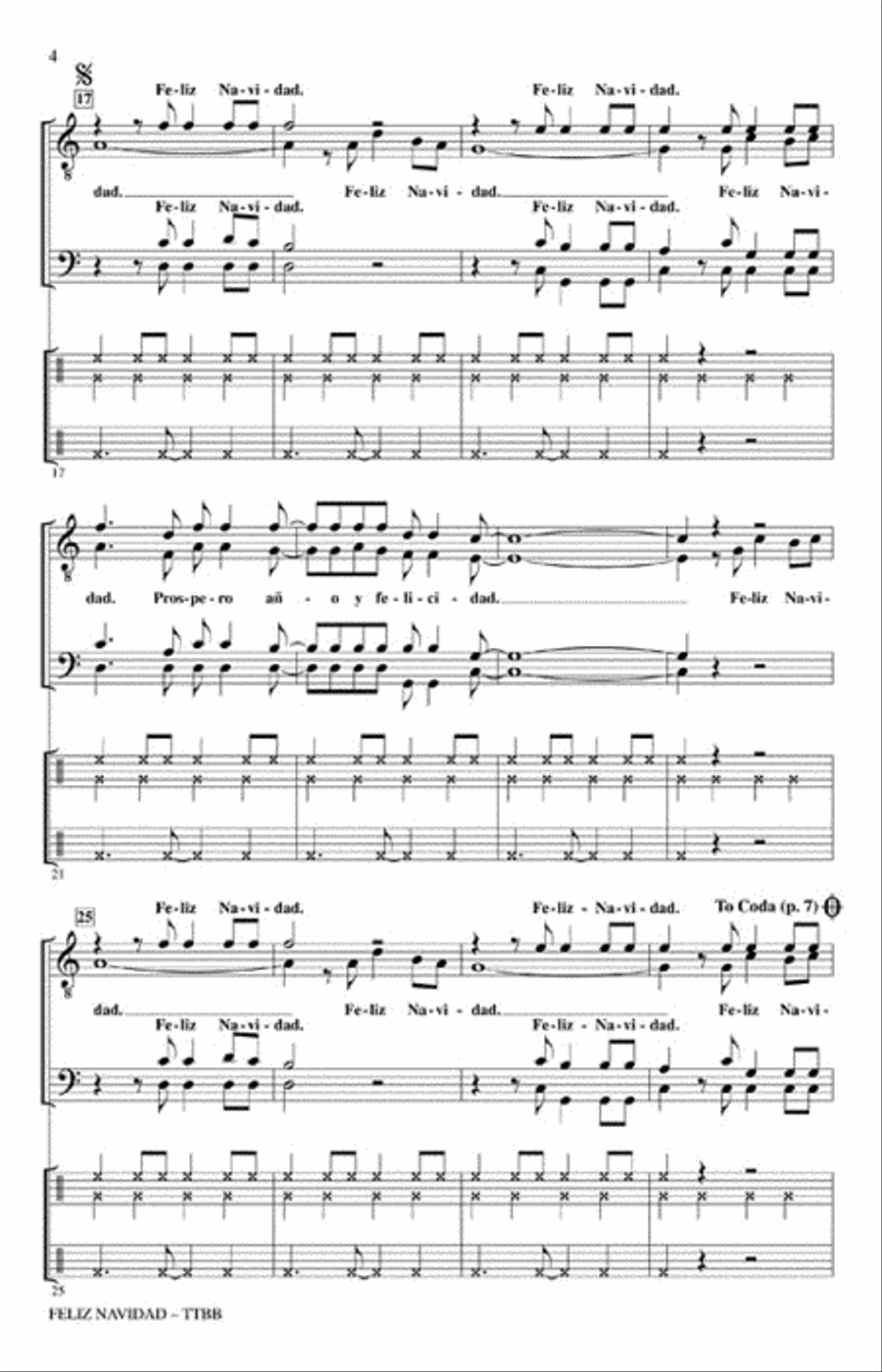 Feliz Navidad TTBB scores gallery preview page 3