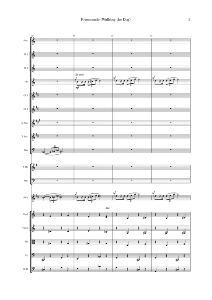 Promenade (Walking The Dog) Chamber Orchestra scores gallery preview page 3