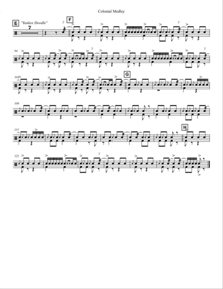 Colonial Fife & Drum Medley Piccolo scores gallery preview page 27