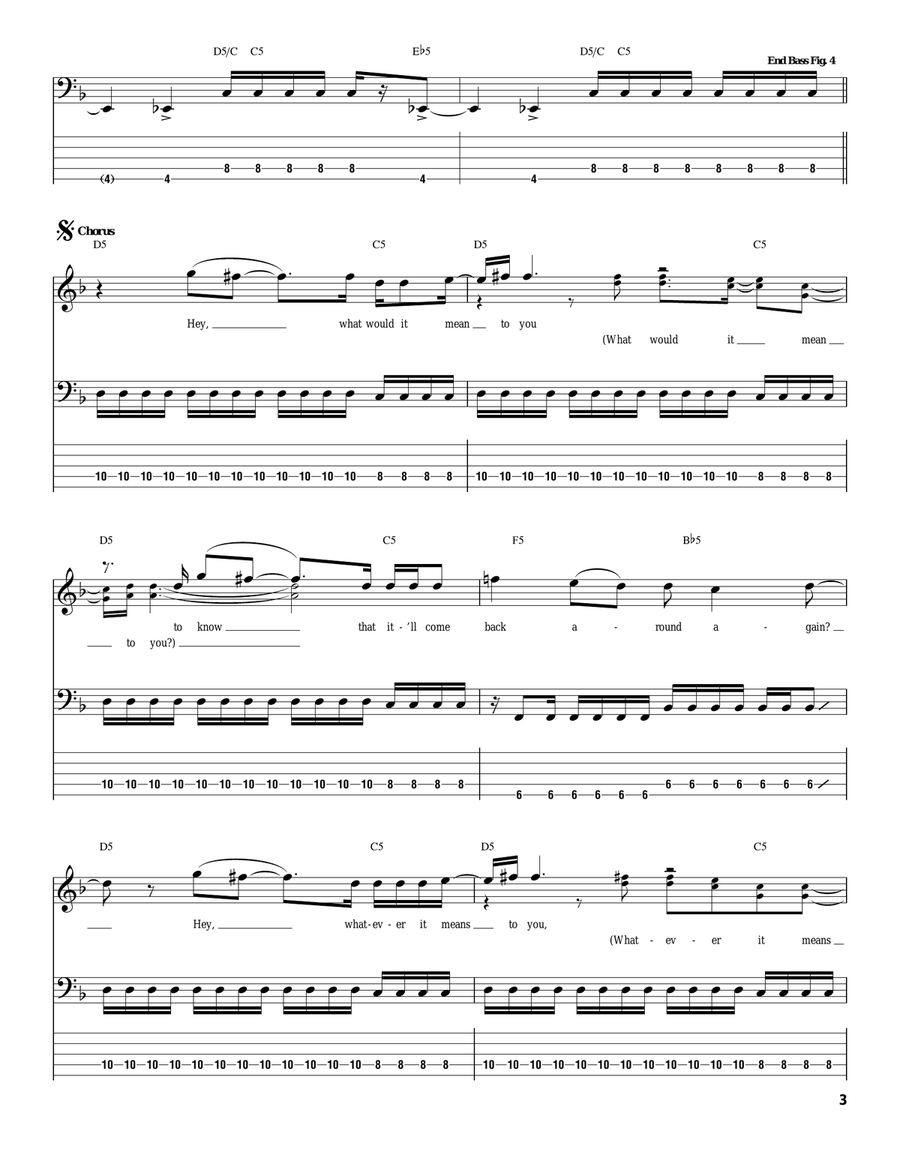 Circles Bass Guitar Tablature scores gallery preview page 3