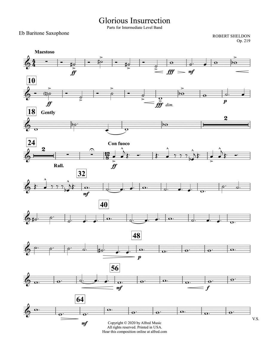 Glorious Revolution: E-flat Baritone Saxophone Concert Band scores gallery preview page 1