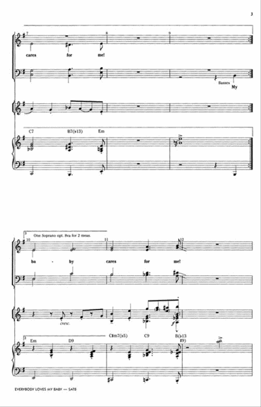 Everybody Loves My Baby (But My Baby Don't Love Nobody but Me) Choir scores gallery preview page 3
