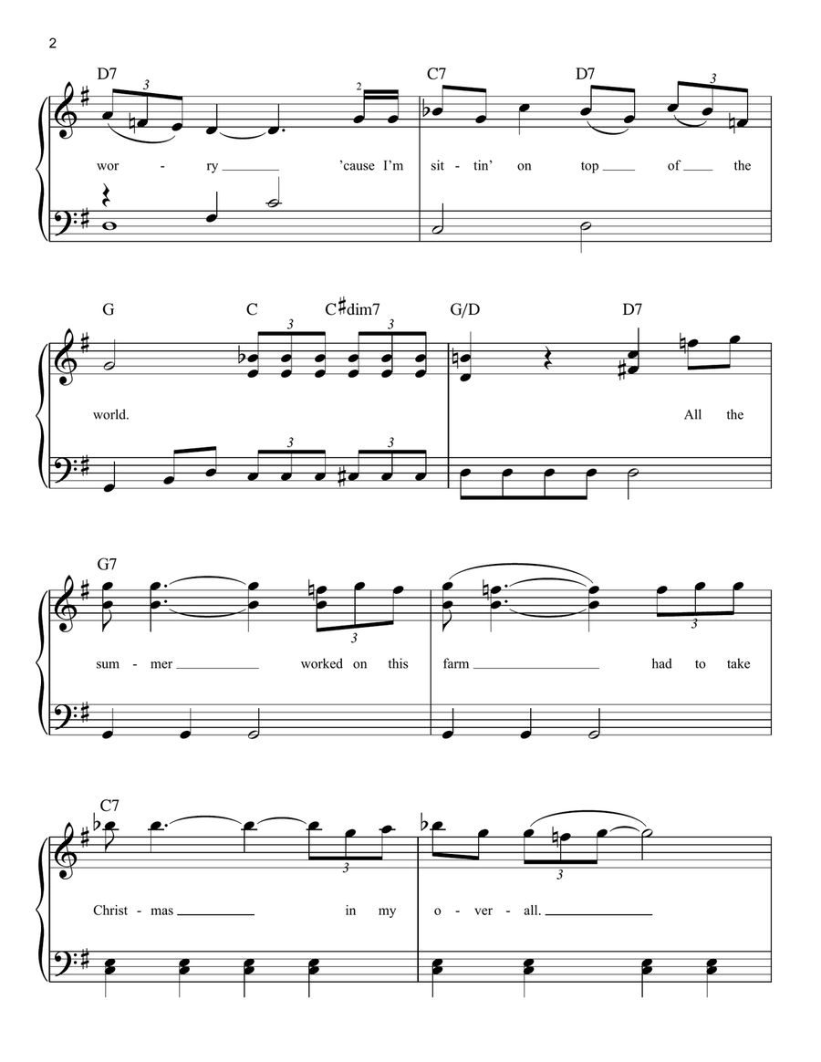 Sitting On Top Of The World Easy Piano scores gallery preview page 2