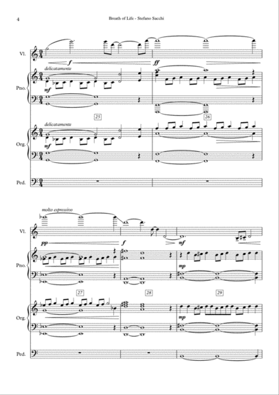 Breath of Life - Violin, Piano and Organ String Duet scores gallery preview page 4