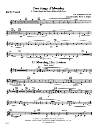 Two Songs of Morning: 2nd B-flat Trumpet
