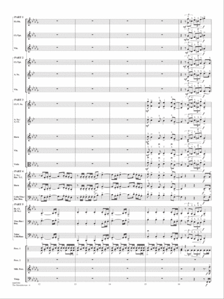The Mandalorian (from Star Wars: The Mandalorian) (arr Paul Murtha) - Conductor Score (Full Score) Concert Band scores gallery preview page 4
