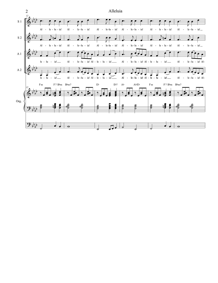 Alleluia Divisi scores gallery preview page 2
