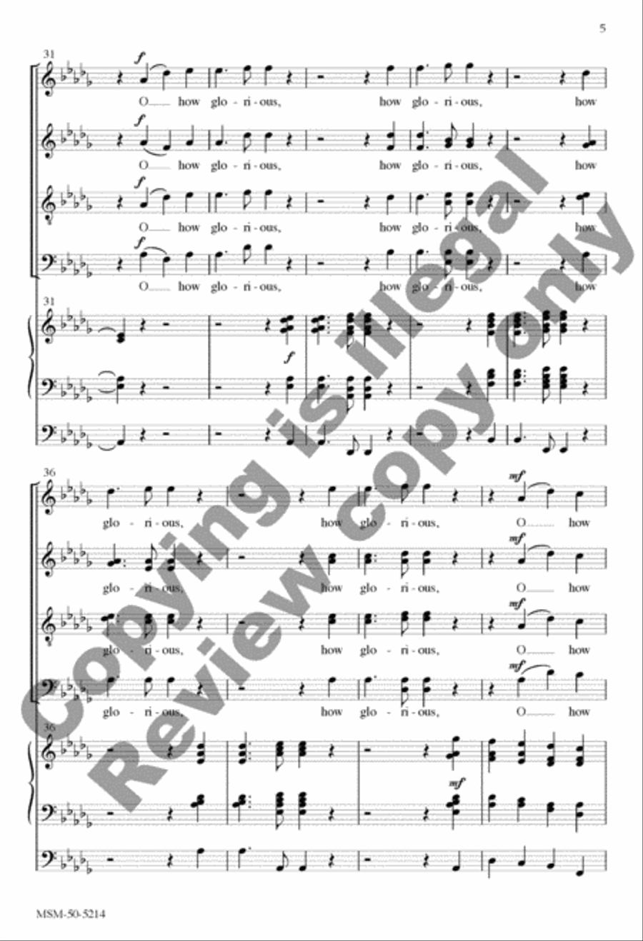 O How Glorious Is the Kingdom (Choral Score) Divisi scores gallery preview page 17
