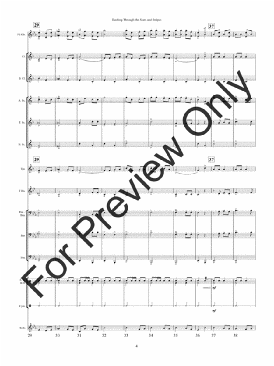 Dashing Through the Stars and Stripes Concert Band scores gallery preview page 7