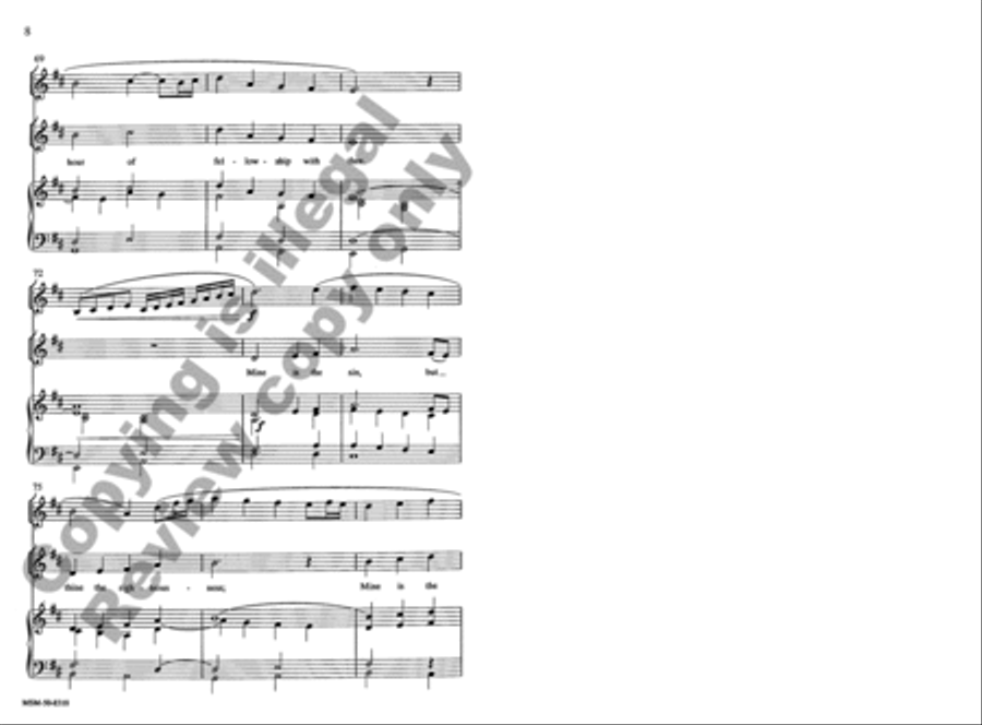 Here, O My Lord, I See Thee Face to Face 4-Part scores gallery preview page 8