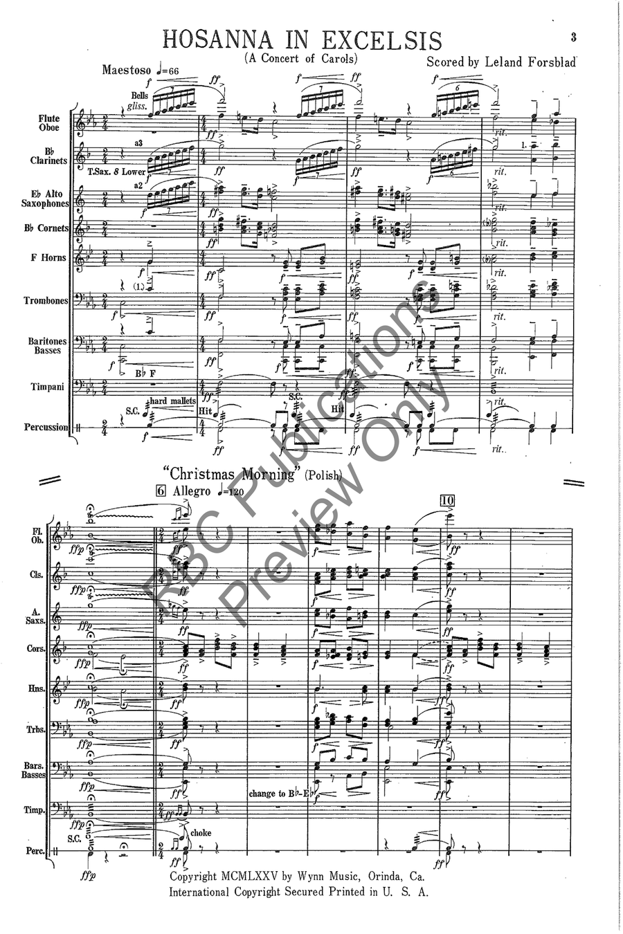 Hosanna In Excelsis Concert Band scores gallery preview page 4