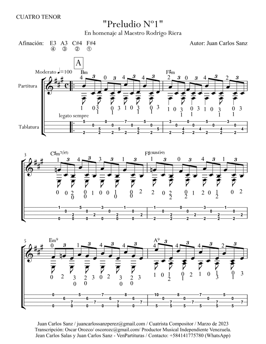 Preludio No.1 Ukulele scores gallery preview page 1