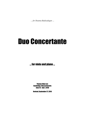 Duo Concertante (2018) for viola and piano