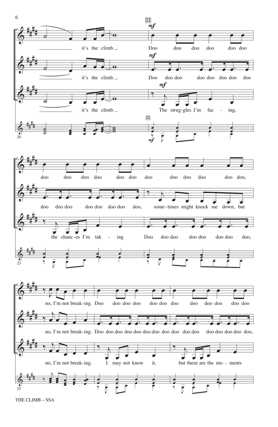 The Climb (from Hannah Montana: The Movie) (arr. Deke Sharon) SSA scores gallery preview page 4