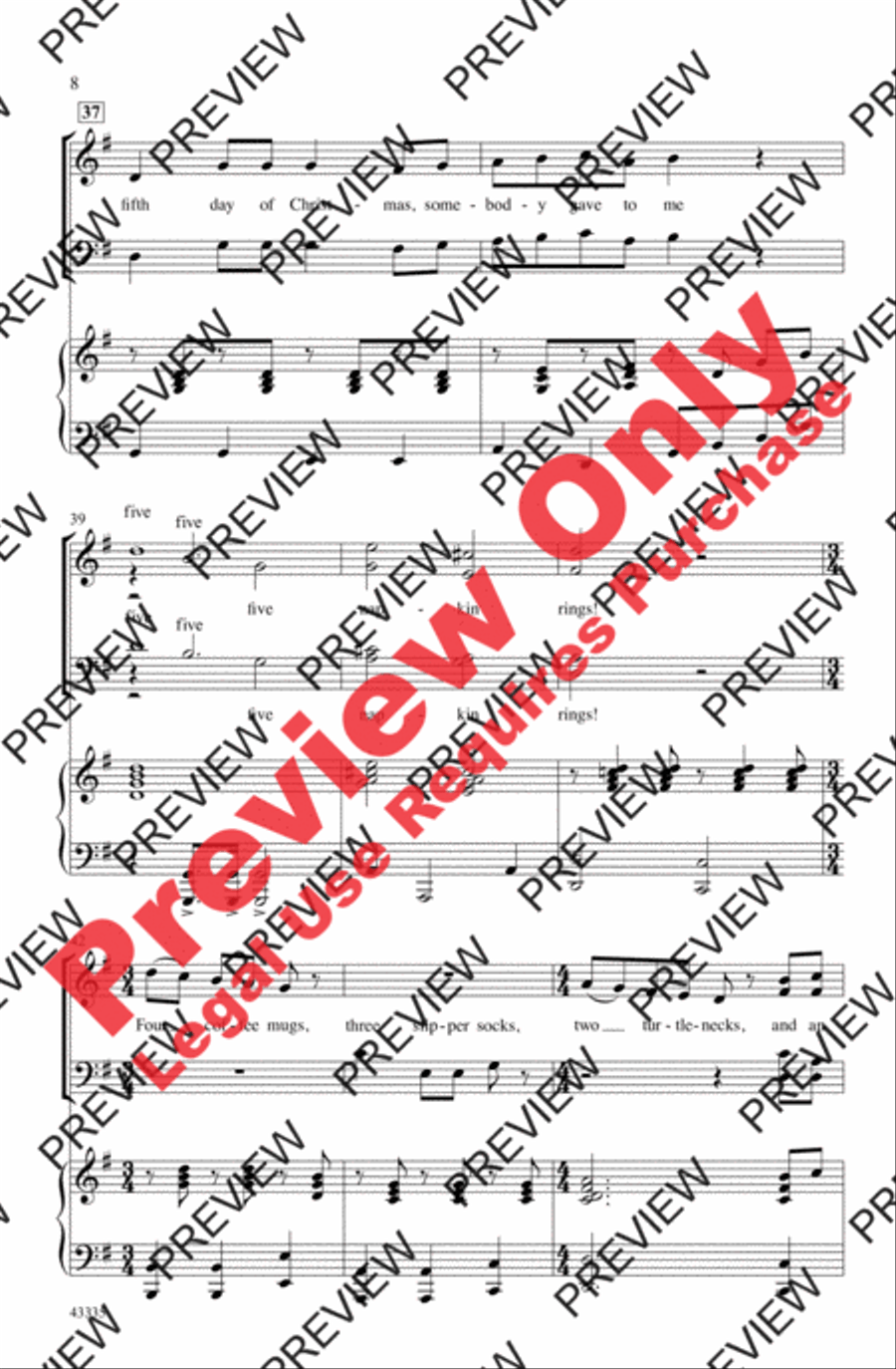 The Twelve Days of a Regifted Christmas 4-Part scores gallery preview page 23