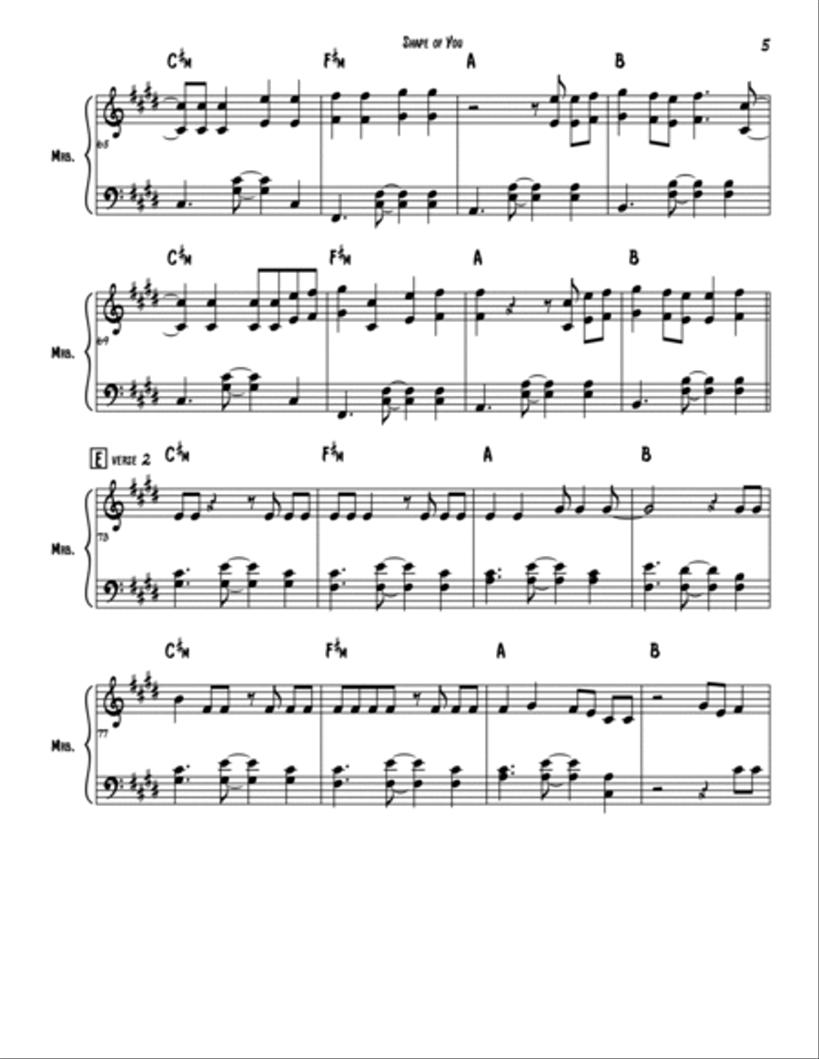 Shape Of You Marimba scores gallery preview page 5