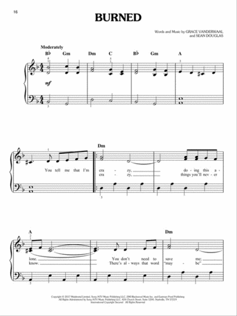 Grace Vanderwaal - Just the Beginning Easy Piano scores gallery preview page 4