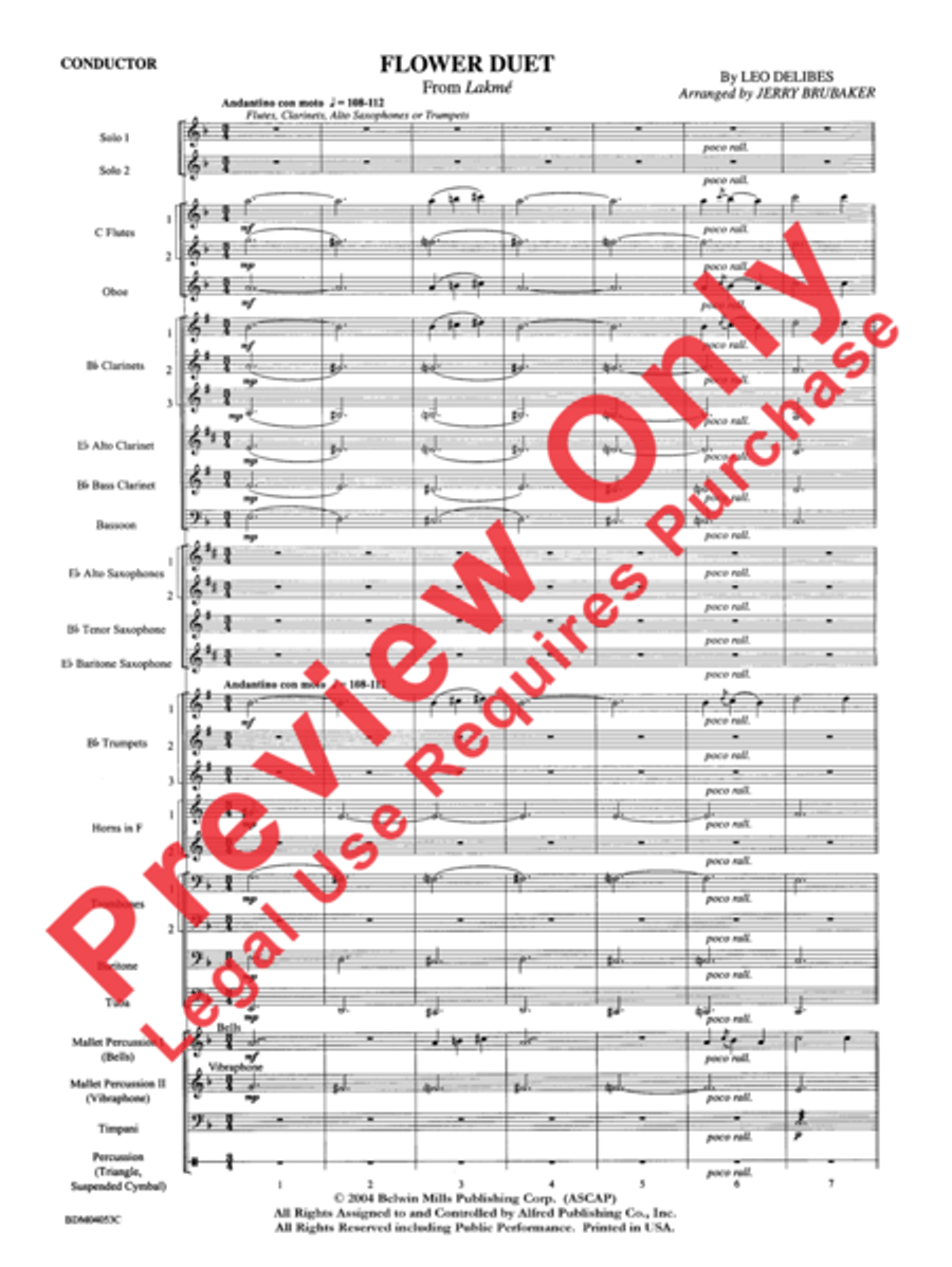 Flower Duet (from Lakmé) Concert Band scores gallery preview page 3