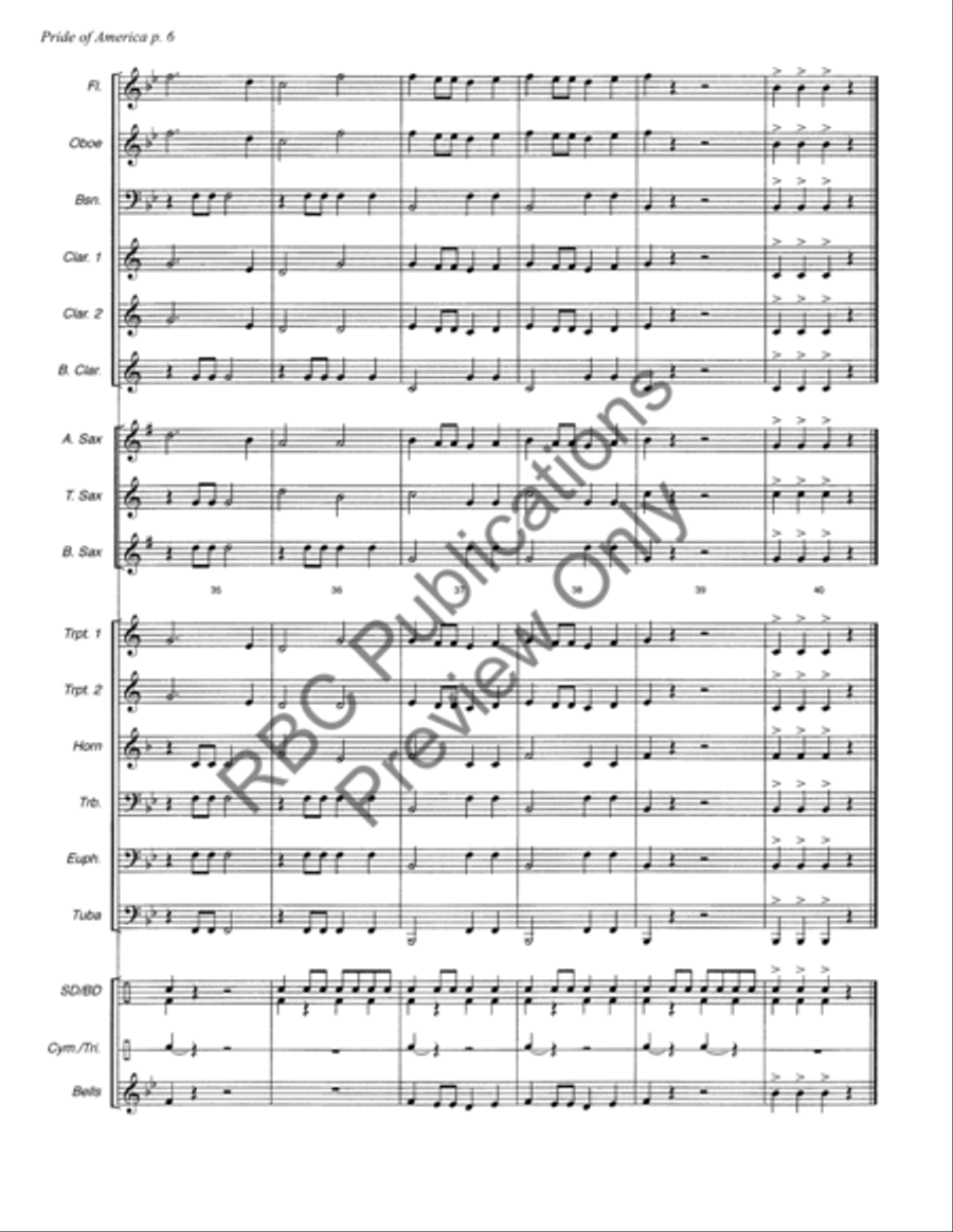 Pride Of America Pride Of America Concert Band scores gallery preview page 9