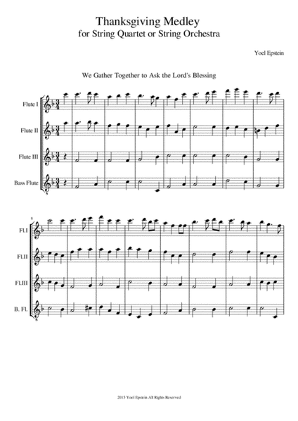 Thanksgiving Medley for Flute Choir image number null