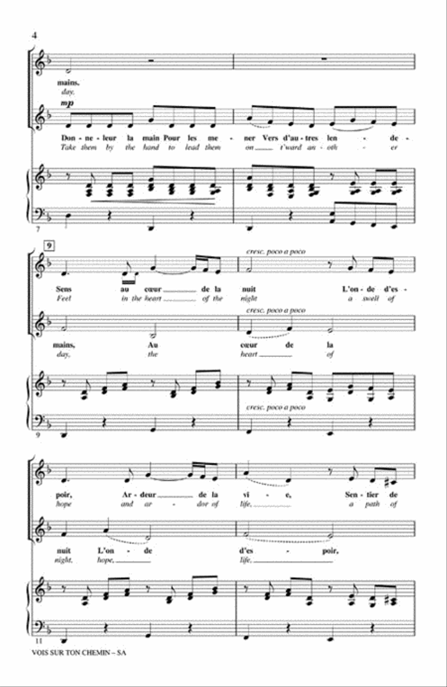 Vois sur ton chemin (See Upon Your Path) SA scores gallery preview page 3