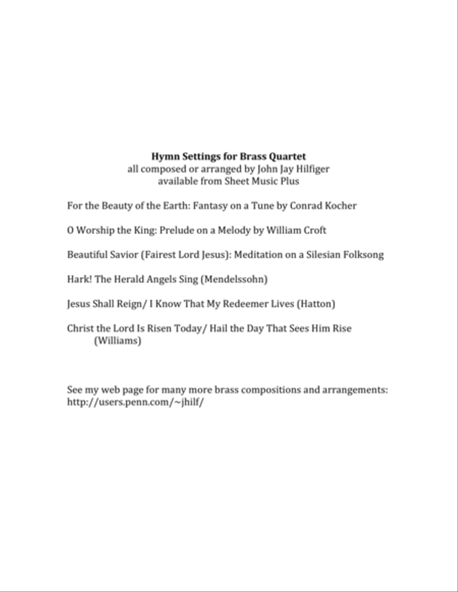 Christ the Lord Is Risen Today (Brass Quartet) Brass Quartet scores gallery preview page 3