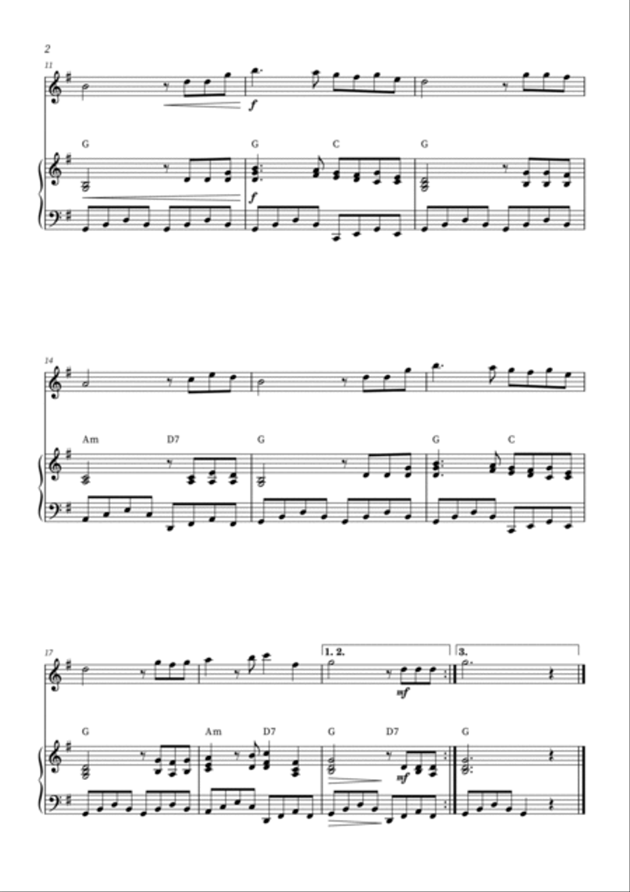 How Great Thou Art - Flute with piano accompaniment (+CHORDS) Flute Solo scores gallery preview page 2