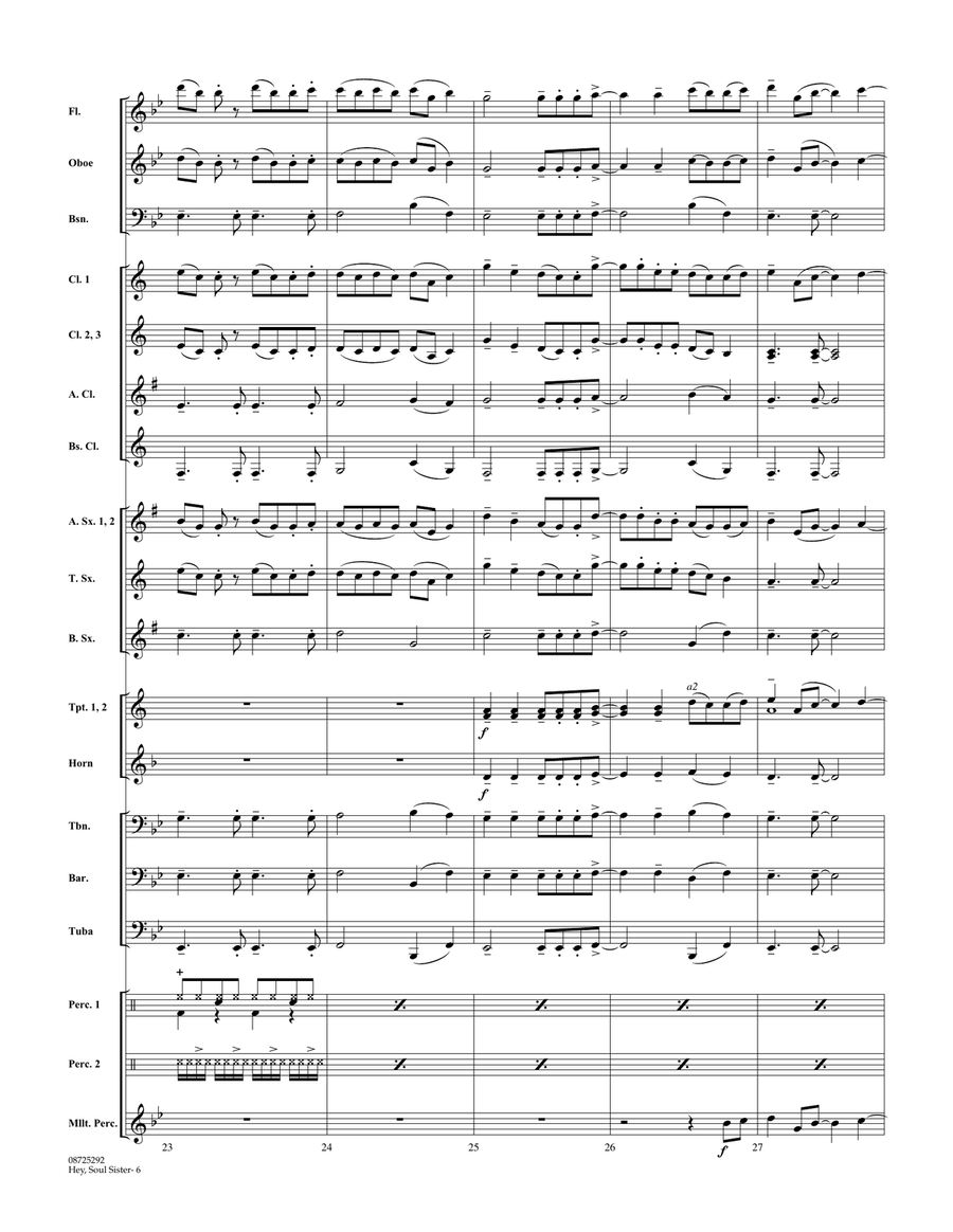 Hey, Soul Sister - Full Score Concert Band scores gallery preview page 6