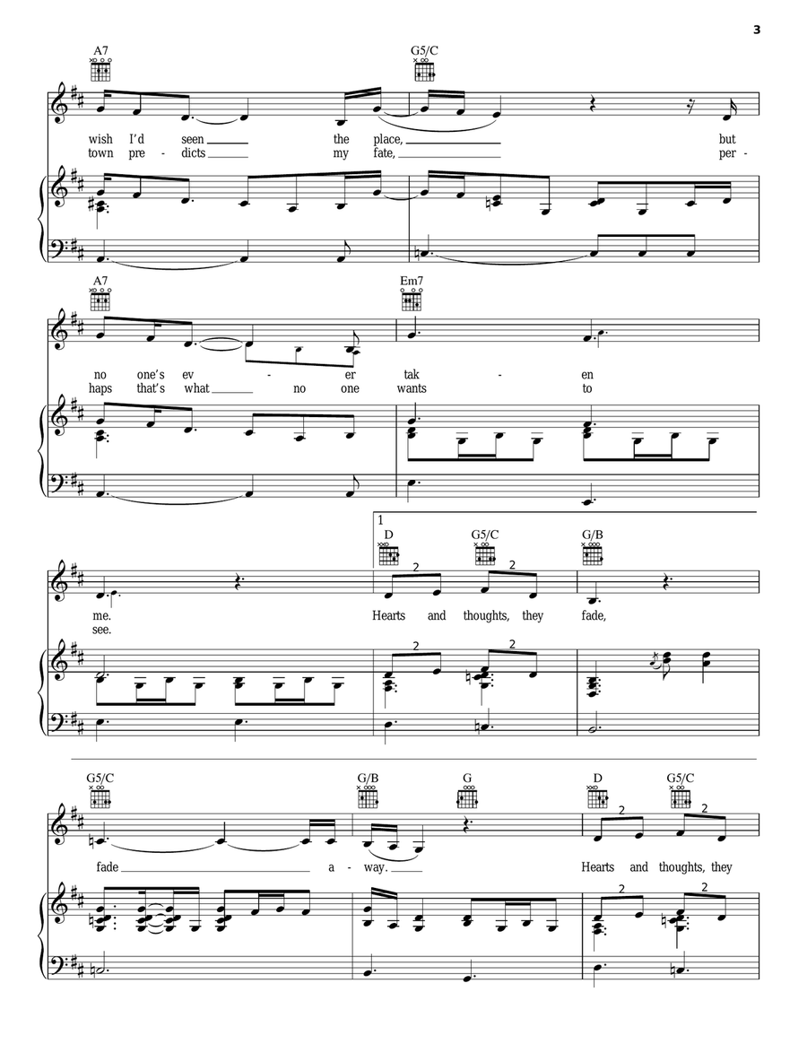 Elderly Woman Behind The Counter In A Small Town Piano, Vocal, Guitar scores gallery preview page 3