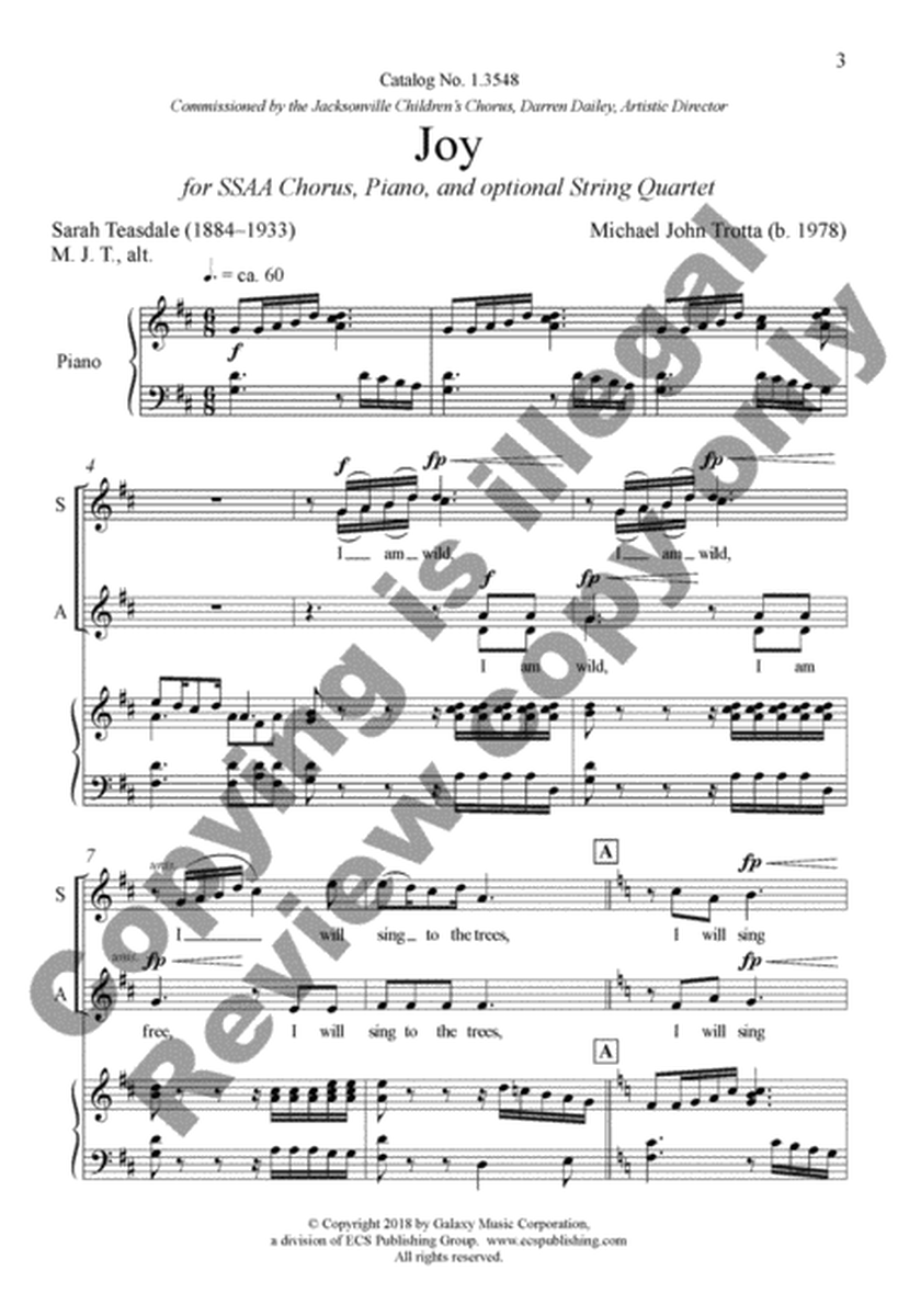Joy from I Will Sing to the Stars (Piano/Choral Score) image number null