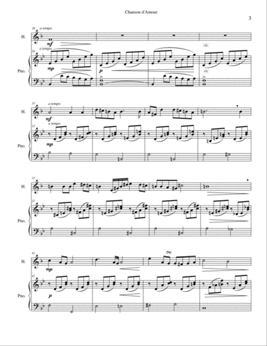 Chanson d'Amour Chanson d'Amour Horn scores gallery preview page 3