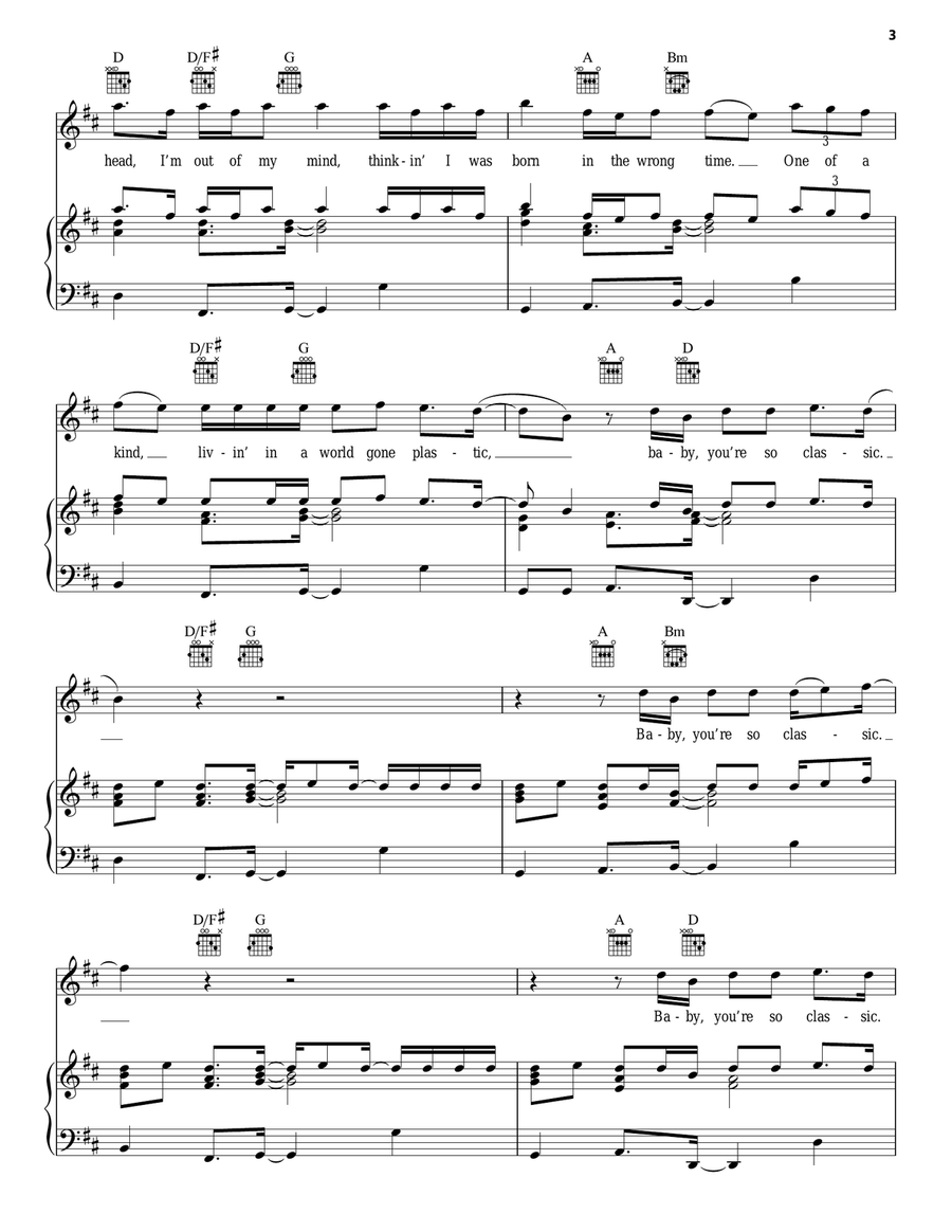 Classic Classic Piano, Vocal, Guitar scores gallery preview page 3